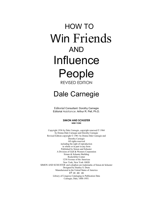 How to Win Friends and Influence People